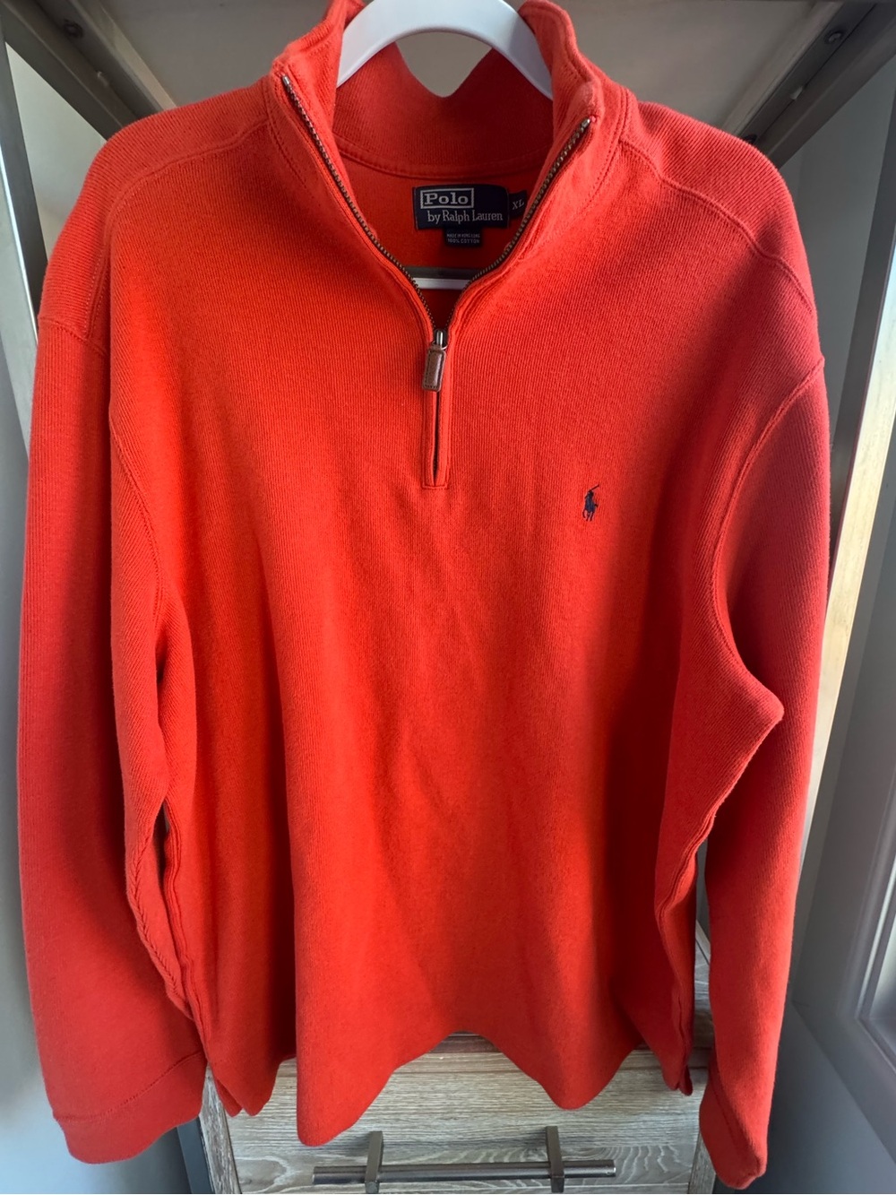 Ralph Lauren Polo Men's Zip-Up Sweater in Bright Red